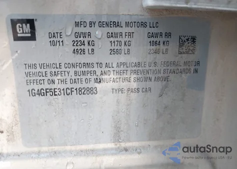 2012 Buick Lacrosse Premium 2 Group from USA, damaged, VIN 1G4GF5E31CF182883